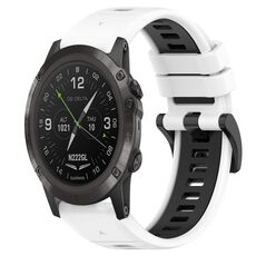 Per Garmin D2 Delta PX 26mm Cinturino sportivo in silicone bicolore (bianco + nero)