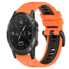 Per Garmin D2 Delta PX 26mm Cinturino sportivo in silicone bicolore (arancione + nero)
