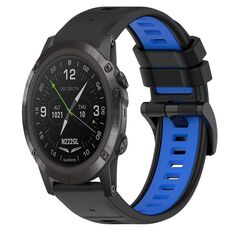 Per Garmin D2 Delta PX 26mm Cinturino sportivo in silicone bicolore (nero + blu)
