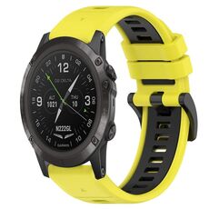 Per Garmin D2 Delta PX 26mm Cinturino sportivo in silicone bicolore (giallo + nero)