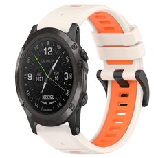 Per Garmin D2 Delta PX 26mm Cinturino sportivo in silicone bicolore (Starlight + Orange)