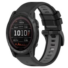 Per Garmin Tactix 7 Pro 26mm Cinturino sportivo in silicone bicolore (nero + grigio)