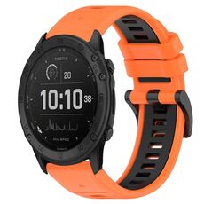 Per Garmin Tactix Delta 26mm Cinturino sportivo in silicone bicolore (arancione + nero)