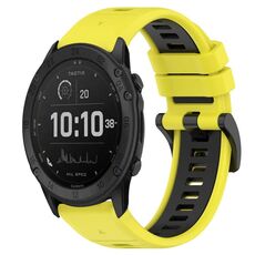 Per Garmin Tactix Delta 26mm Cinturino sportivo in silicone bicolore (giallo + nero)