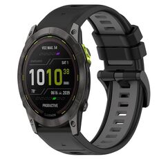 Per Garmin Enduro 26mm Cinturino sportivo in silicone bicolore (nero + grigio)