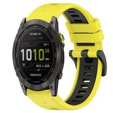 Per Garmin Enduro 26mm Cinturino sportivo in silicone bicolore (giallo + nero)