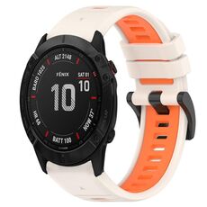 Per Garmin Fenix 6X Sapphire 26mm Cinturino sportivo in silicone bicolore (Starlight + Orange)