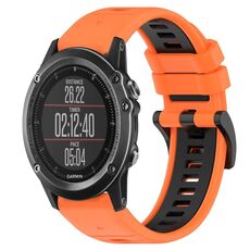 Per Garmin Fenix 3 26mm Cinturino sportivo in silicone bicolore (arancione + nero)