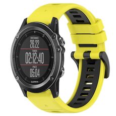 Per Garmin Fenix 3 26mm Cinturino sportivo in silicone bicolore (giallo + nero)