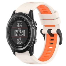 Per Garmin Fenix 3 26mm Cinturino sportivo in silicone bicolore (Starlight + Orange)