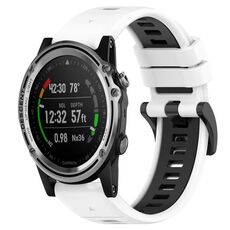 Per Garmin Descent MK 1 26mm Cinturino sportivo in silicone bicolore (bianco + nero)
