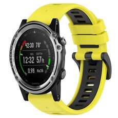 Per Garmin Descent MK 1 26mm Cinturino sportivo in silicone bicolore (giallo + nero)