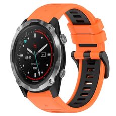 Per Garmin Descent MK 2 26mm Cinturino sportivo in silicone bicolore (arancione + nero)