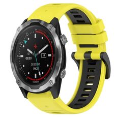 Per Garmin Descent MK 2 26mm Cinturino sportivo in silicone bicolore (giallo + nero)
