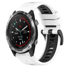 Per Garmin Descent MK 2i 26mm Cinturino sportivo in silicone bicolore (bianco + nero)