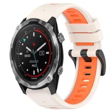 Per Garmin Descent MK 2i 26mm Cinturino sportivo in silicone bicolore (Starlight + Orange)
