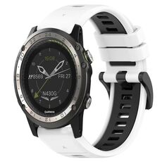 Per Garmin D2 Charlie 26mm Cinturino sportivo in silicone bicolore (bianco + nero)