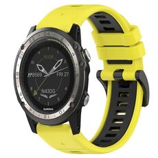 Per Garmin D2 Charlie 26mm Cinturino sportivo in silicone bicolore (giallo + nero)