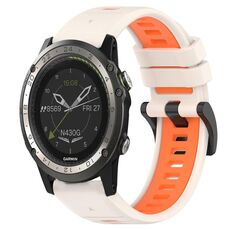 Per Garmin D2 Charlie 26mm Cinturino sportivo in silicone bicolore (Starlight + Orange)