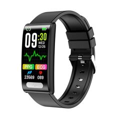 TK70 Orologio intelligente con cinturino in silicone con schermo a colori da 1,47 pollici, supporto frequenza cardiaca / pressione sanguigna / ossigeno nel sangue / monitoraggio della glicemia (nero)