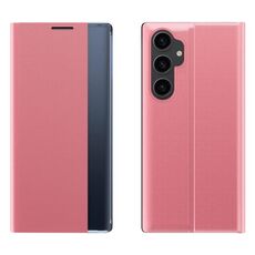 Per Samsung Galaxy S23 FE 5G Custodia per cellulare in pelle con adsorbimento del display laterale (rosa)