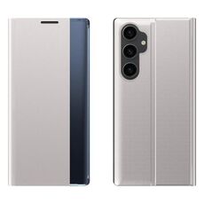 Per Samsung Galaxy S23 FE 5G Custodia per telefono in pelle con supporto a vibrazione in tessuto a trama semplice (grigio)