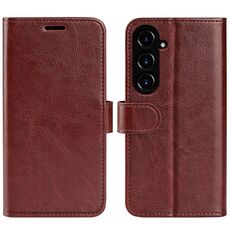 Per Samsung Galaxy S23 FE 5G R64 Custodia in pelle a conchiglia orizzontale con texture (marrone)