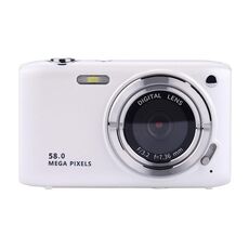 Fotocamera digitale HD con schermo IPS da 2,88 pollici Fotocamera CCD portatile con zoom 16X (bianca)
