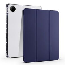 Custodia per tablet in pelle TPU trasparente pieghevole da 12,1 pollici per vivo Pad2 da 3 pollici con slot per penna (blu scuro)