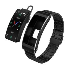 K13S Schermo TFT da 1,14 pollici cinturino in acciaio slub Smart Calling Bracciale supporta la gestione del sonno/monitoraggio dell'ossigeno nel sangue (nero)