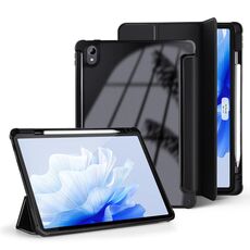 Custodia per tablet in pelle acrilica trasparente a 3 pieghe da 11,5 pollici per Huawei MatePad Air (nera)