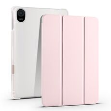 Per Honor Pad 8 Custodia per tablet in pelle TPU trasparente pieghevole a 3 pieghe (rosa ghiaccio)