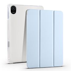 Per Honor Pad 8 Custodia per tablet in pelle TPU trasparente pieghevole a 3 pieghe (blu ghiaccio)