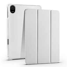 Per Honor Pad 8 Custodia per tablet in pelle TPU trasparente pieghevole a 3 pieghe (grigio)