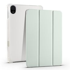 Per Honor Pad 8 Custodia per tablet in pelle TPU trasparente pieghevole a 3 pieghe (verde chiaro)