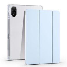 Per Honor Pad V8 Pro Custodia per tablet in pelle TPU trasparente pieghevole a 3 pieghe (blu ghiaccio)