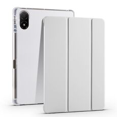 Per Honor Pad V8 Pro Custodia per tablet in pelle TPU trasparente pieghevole a 3 pieghe (grigio)