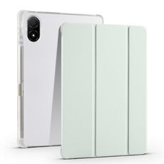 Per Honor Pad V8 Pro Custodia per tablet in pelle TPU trasparente pieghevole a 3 pieghe (verde chiaro)