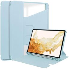 Custodia in pelle trasparente per Samsung Galaxy Tab S9+ 360 rotazione (blu cielo)