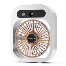 USB Ricarica Umidificazione Ventilatore Condizionatore D'aria Nano Spray Ventola Di Raffreddamento Portatile Da Tavolo(Bianco)