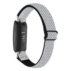 Per Fitbit Inspire 3 cinturino in nylon intrecciato con fibbia Wave (bianco nero)