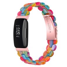 Per cinturino di ricambio in resina ovale Fitbit Inspire 3 (arcobaleno)