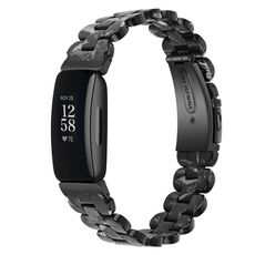 Per cinturino di ricambio in resina ovale Fitbit Inspire 3 (fiore nero)