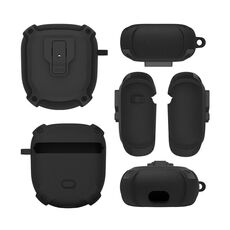 Custodia protettiva divisa per Bose QuietComfort Earbuds Big Shark 2 generazione (nera)