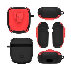 Custodia protettiva divisa per Bose QuietComfort Earbuds Big Shark 2 Generation (rosso)
