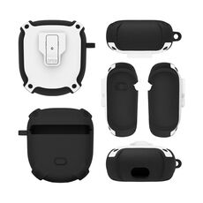 Custodia protettiva divisa per Bose QuietComfort Earbuds Big Shark 2 generazione (bianca)