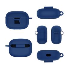 Custodia protettiva antipolvere impermeabile in silicone per cuffie JBL Vibe Beam (blu)