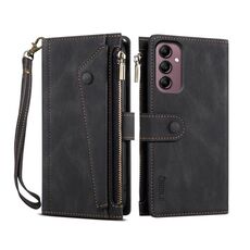 Per Samsung Galaxy S23 FE 5G ESEBLE Custodia per cellulare in pelle con retro smerigliato RFID (nero)