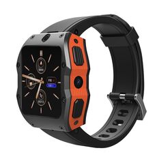 Modello X 1,99 pollici IP68 impermeabile Android 9.0 4G Dual Camera Matte Smart Watch, specifica: 4 GB + 128 GB (nero arancione)