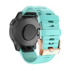 Per Garmin Fenix 7S / 6S Pro / 5S Plus Cinturino in silicone con fibbia in oro rosa da 20 mm a sgancio rapido (verde menta)
